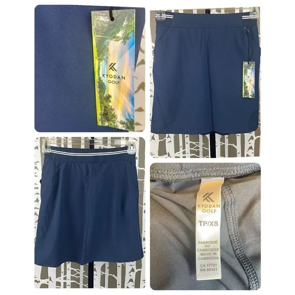 Kyodan Golf Navy Blue & White Golf Skort sz XS